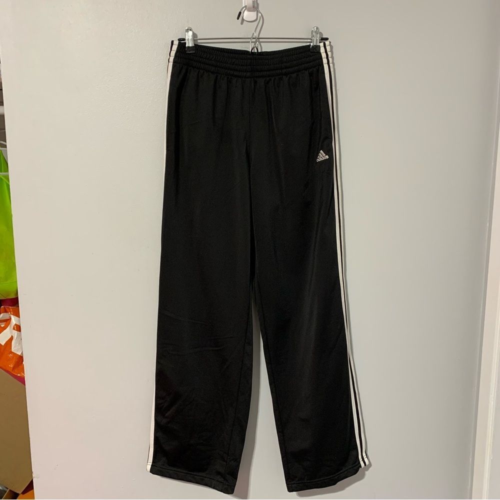 Adidas Men's Black And White Striped Athletic Track Sweatpants Size M